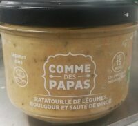 Ratatouille de légumes, boulgour et sauté de dinde