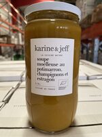 Soupe moelleuse au potimarron , champignons et estragon