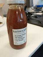 Soupe fraîche de tomate et concombre à la menthe