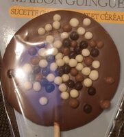 Sucette en  chocolat lait et cereales