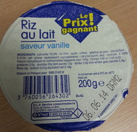 Riz au lait saveur vanille