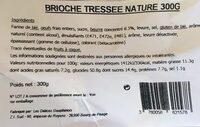 Brioche tréssée nature 300gr