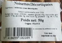 Noisettes décortiquées