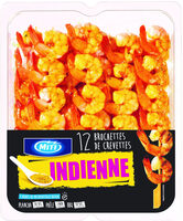 12 brochettes de crevettes indienne - 500g - Frais