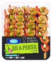 12 brochettes de crevettes ail & persil - 500g - Frais