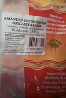 Amandes décortiquées grillées salées