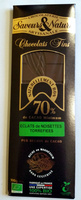 Chocolats fins 70% cacao - Eclats de noisettes torréfiées