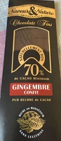 Chocolat 70% gingembre confit