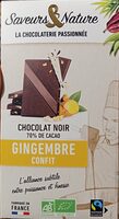 Chocolat noir gingembre confit