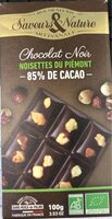 Chocolat noir noisettes du piemont 85% cacao