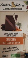 Chocolat noir 70% sucre de fleur de coco