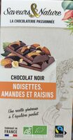 Chocolat noir noisettes amandes raisins