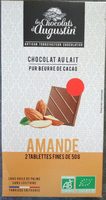 Chocolat au lait pur beurre de cacao amande