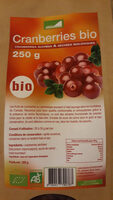 Cranberries bio sucrées & séchées biologiques
