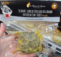 Demi lobe de foie gras de canard entier du Sud-Ouest poivre de Kampot