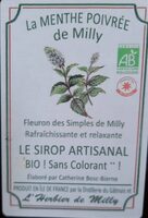 Le sirop artisanal "La menthe poivrée de Milly"