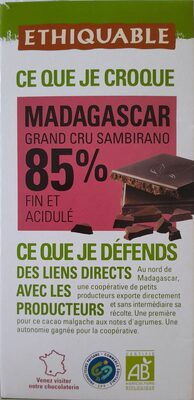 Chocolat noir 85% Madagascar
