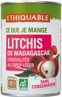 Litchis de Madagascar dénoyautés au sirop léger