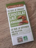 Mini tablette chocolat lait amande