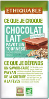 Chocolat au lait 42%, tournesol, lin et pavot