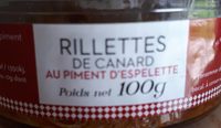 Rillette de canard au piment d'espelette