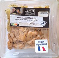 Farfalles au poulet sauce à la crème et aux cèpes