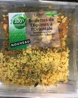 Boulette de légumes à l'oriental, semoule, pois chiches & raisins