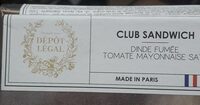 Club sandwich tomate mayonnaise au sate