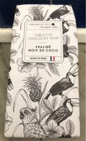 Tablette chocolat noir praline noix de coco