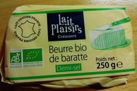Beurre bio baratte demi-sel