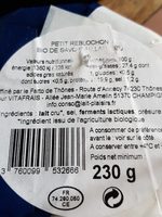 Petit Reblochon bio de Savoie au lait cru