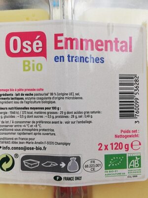 Emmental en tranches