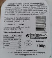 Crevettes marinées au citron et à la coriandre