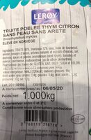 Truite poelée thym citron sans peau sans arete