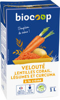 Velouté lentilles corail légumes et curcuma