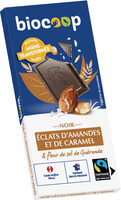 Chocolat noir éclats d'amandes et de caramel