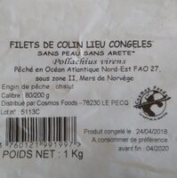 Filets de colin lieu congeles