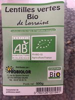 Lentilles vertes bio de Lorraine