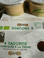 Yaourts sans poudre de lait ajouté café