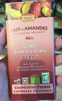 Chocolat "EL INTI" Lait aux amandes
