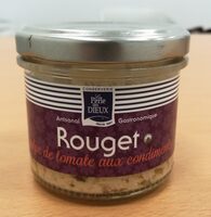Verrine de rouget à la pulpe de tomates et condiments