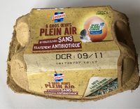 6 oeufs de poules elevees en plein air lustucru gros - categorie a - source naturelle d'omega 3