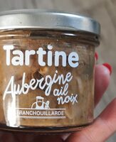 Tartine aubergine ail noix