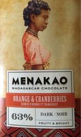 Tablette De Chocolat Noir 63 % Orange & Cranberries