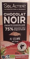 Chocolat 75% Cacao / Sesame (90 GR)