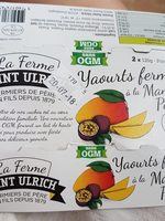 Yaourts fermiers mangue passion