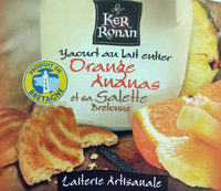 Yaourt au lait entier Orange Ananas et sa galette bretonne
