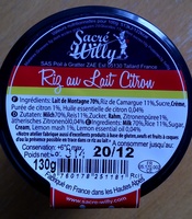 Riz au Lait Citron