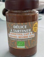 Delice à tartiner, noisette, lait et caramel beurre salé