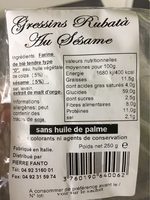 Gressins Rubata au sésame
